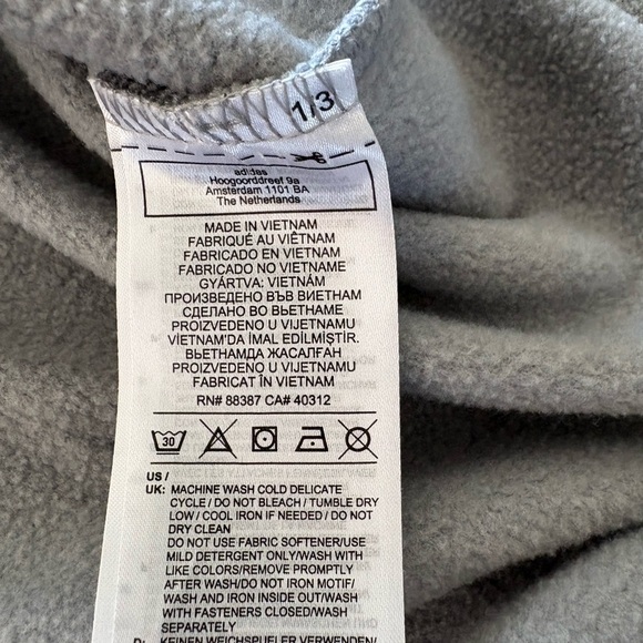 Adidas Gray Fleece Jacket Full Zip Athletic Large - Picture 5 of 5